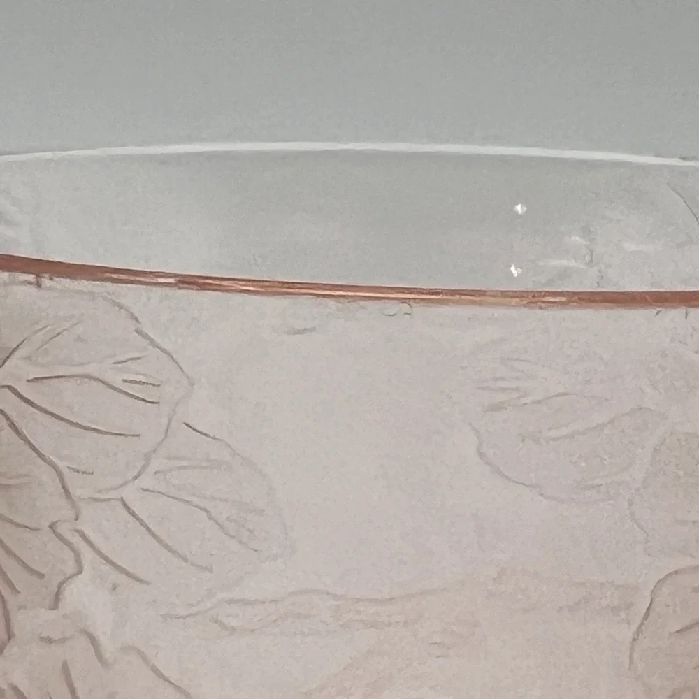 MacBeth Evans Pink Teacup Saucer Depression Glass Dogwood Apple Blossom Vintage